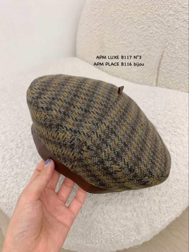 N3東大門㊣代購女裝新品時尚休閑推薦人氣職業熱賣帽子格紋N3帽子圖色2