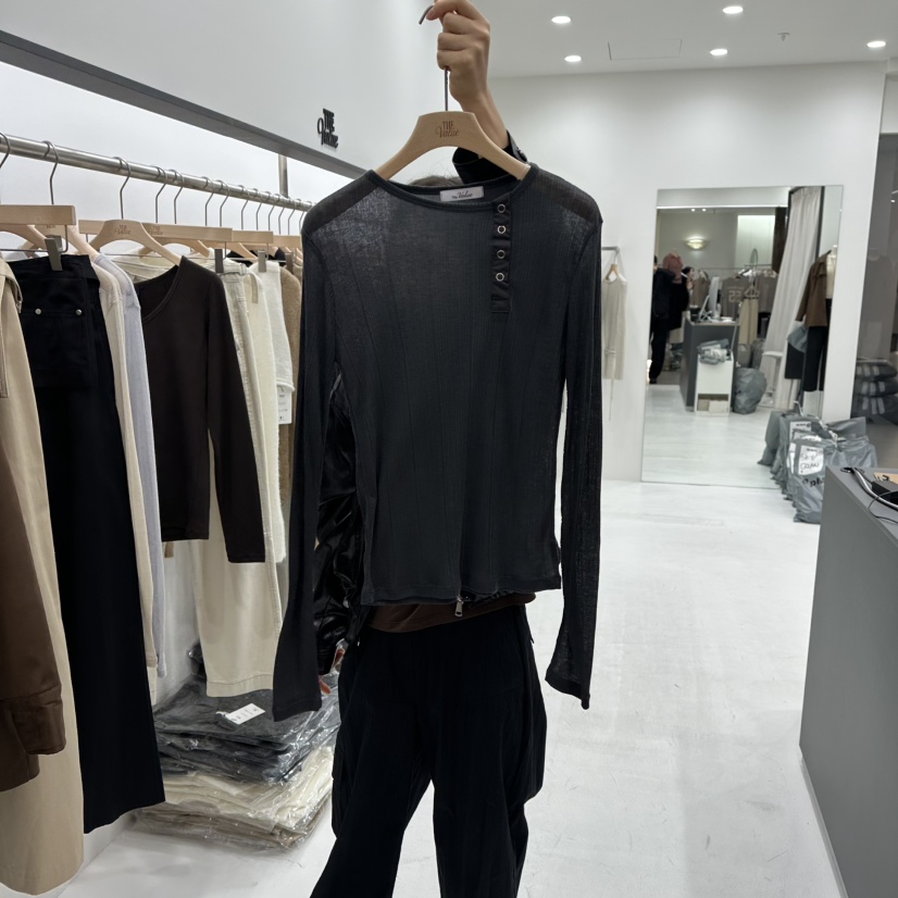 THE VALUE韓國代購㊣女士新品真品推薦時尚25秋冬長袖T恤羊毛THE VALUE長袖T恤圖色3