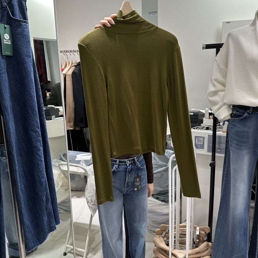 RENDER東大門㊣直郵女士新品時尚25秋冬熱賣休閑推薦長袖T恤RENDER長袖T恤圖色2