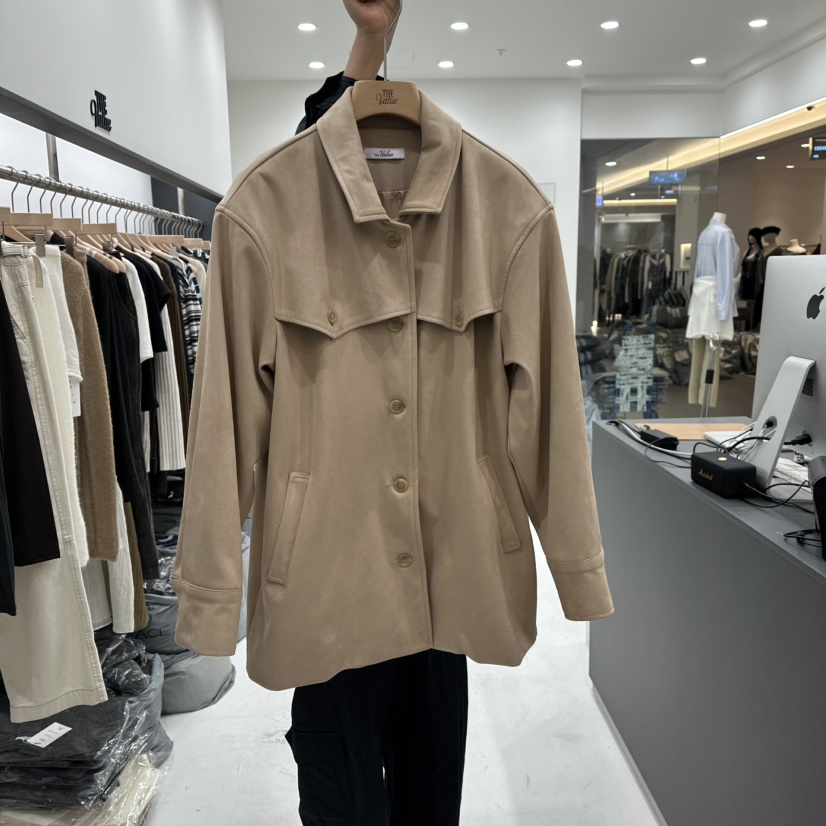 THE VALUE東大門㊣直郵女裝新款真品25秋冬職業夾克絨面革THE VALUE夾克圖色1