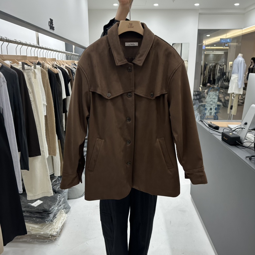 THE VALUE東大門㊣直郵女裝新款真品25秋冬職業夾克絨面革THE VALUE夾克圖色2