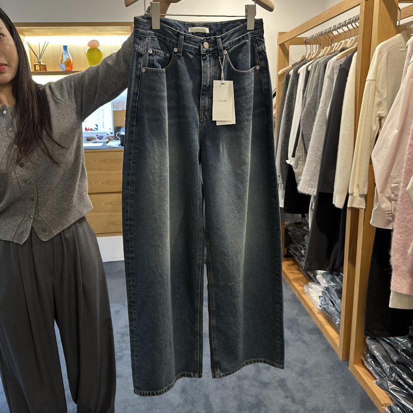 ROUNDER韓國直郵㊣女裝新品推薦職業休閑25秋冬人氣真品牛仔褲ROUNDER牛仔褲圖色1