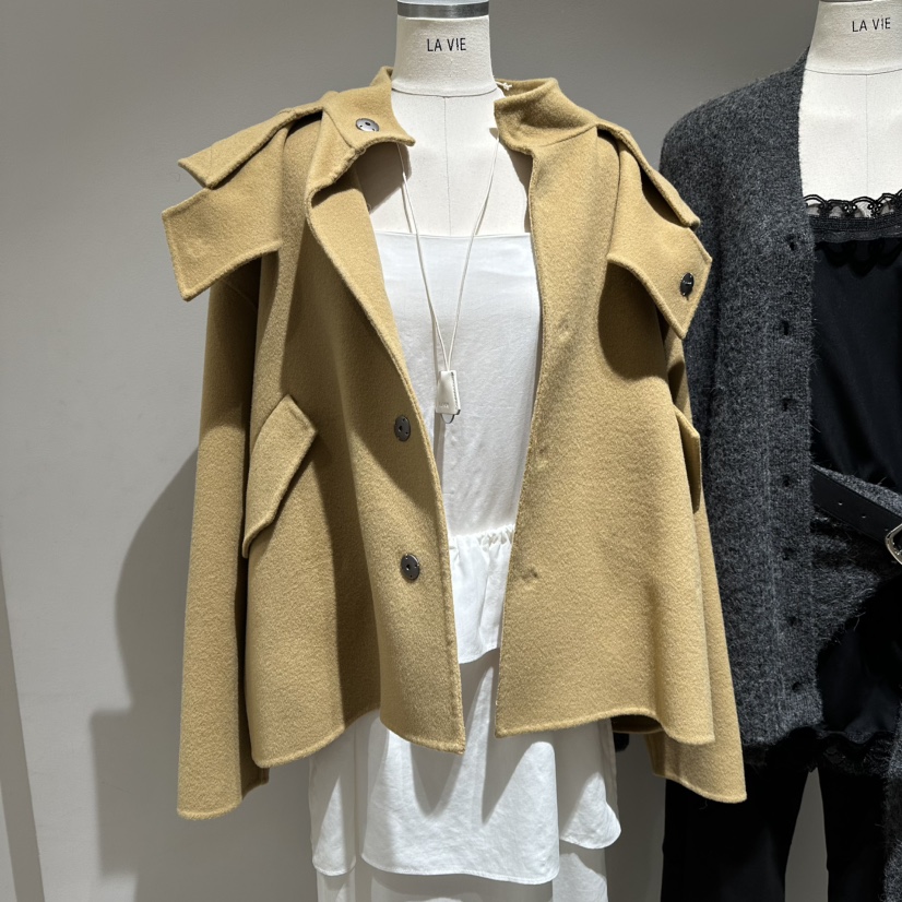 FAVOR-P東大門㊣直郵女裝新品職業熱賣25秋冬短款大衣不含內搭FAVOR-P短款大衣圖色1