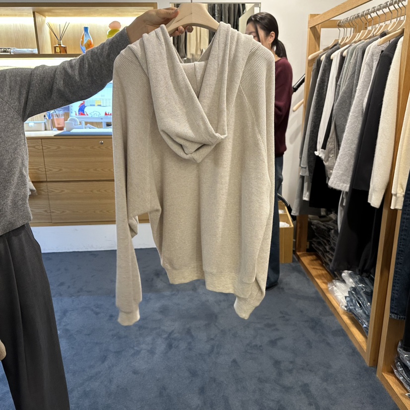ROUNDER韓國代購㊣女士新品休閑推薦人氣25秋冬職業衛衣華夫格ROUNDER衛衣