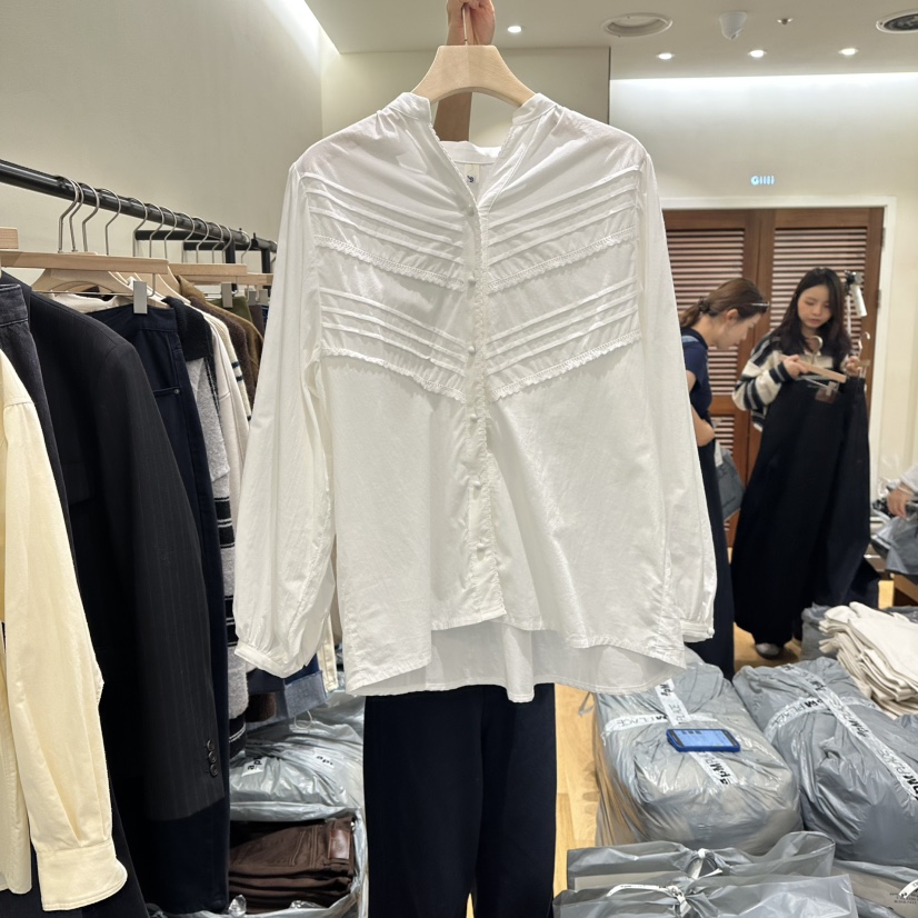 GILLI韓國直郵㊣女裝新品熱賣人氣休閑25秋冬職業襯衫蕾絲衫GILLI襯衫/蕾絲衫圖色1