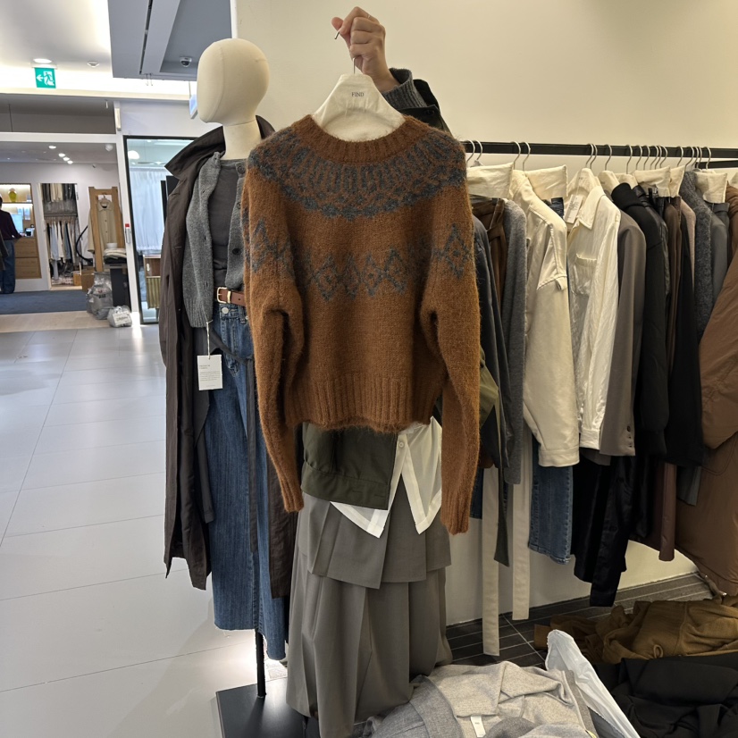 FIND-P韓國代購㊣女士新品人氣真品時尚職業休閑熱賣毛衣羊駝FIND-P毛衣圖色3