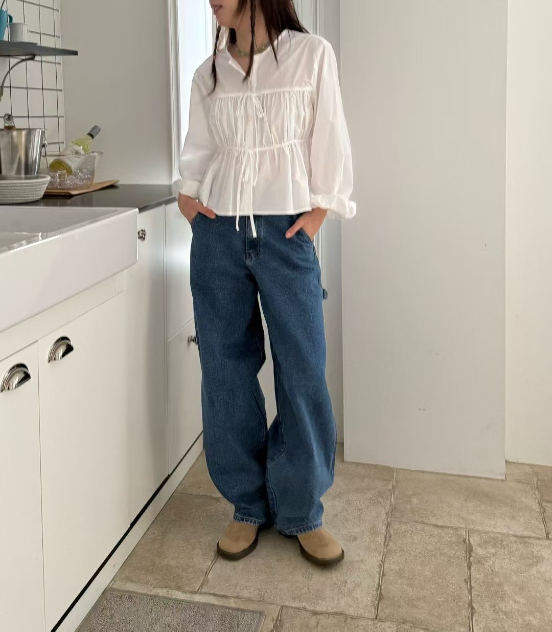 STANDING東大門㊣實拍女裝新款時尚推薦職業休閑襯衫蕾絲衫STANDING襯衫/蕾絲衫