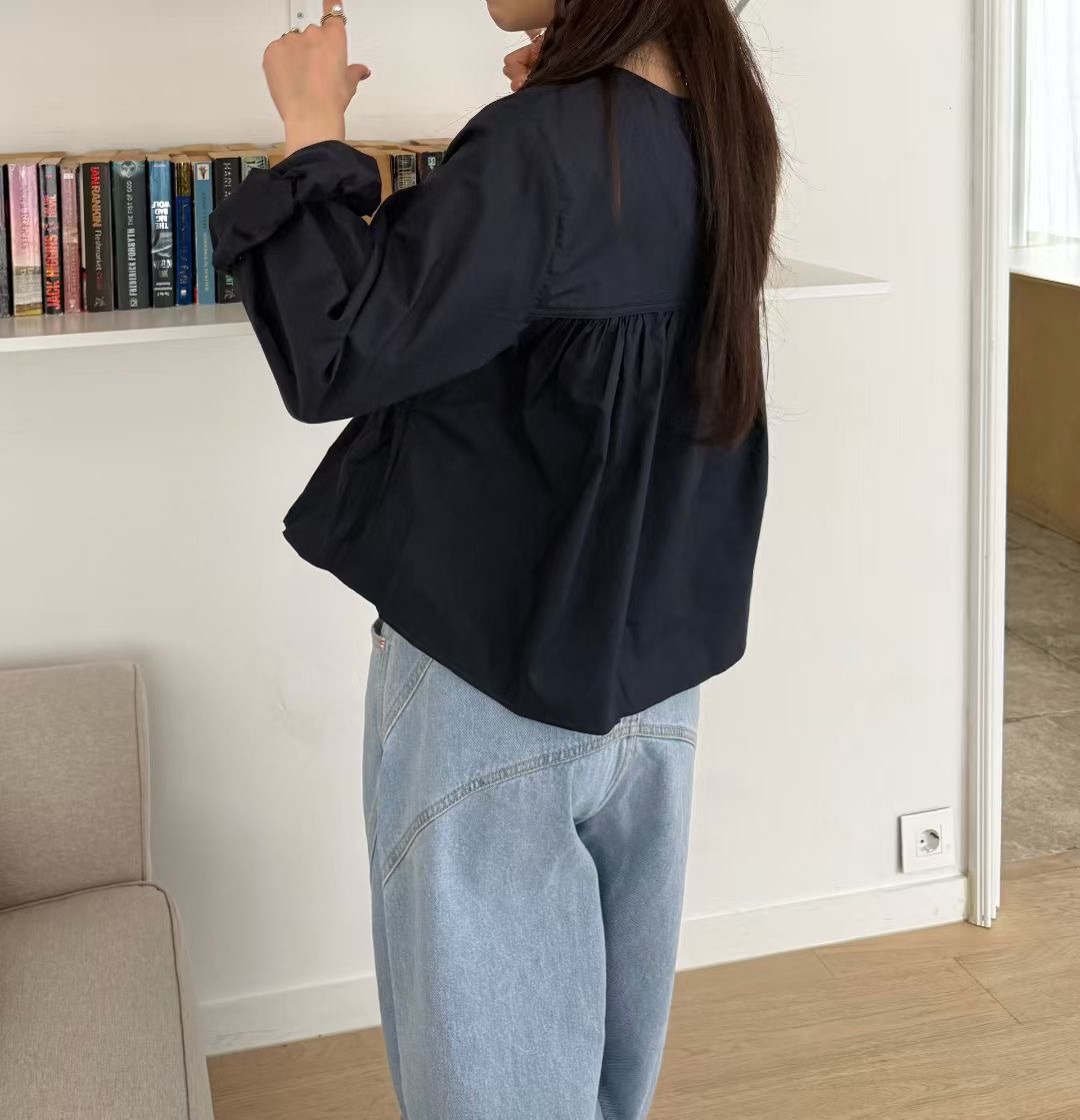 STANDING東大門㊣實拍女裝新款時尚推薦職業休閑襯衫蕾絲衫STANDING襯衫/蕾絲衫