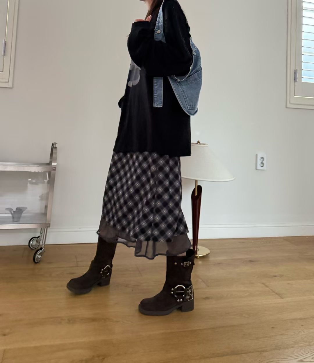 STANDING韓國代購㊣女士新款熱賣真品25秋冬職業時尚長袖T恤STANDING長袖T恤