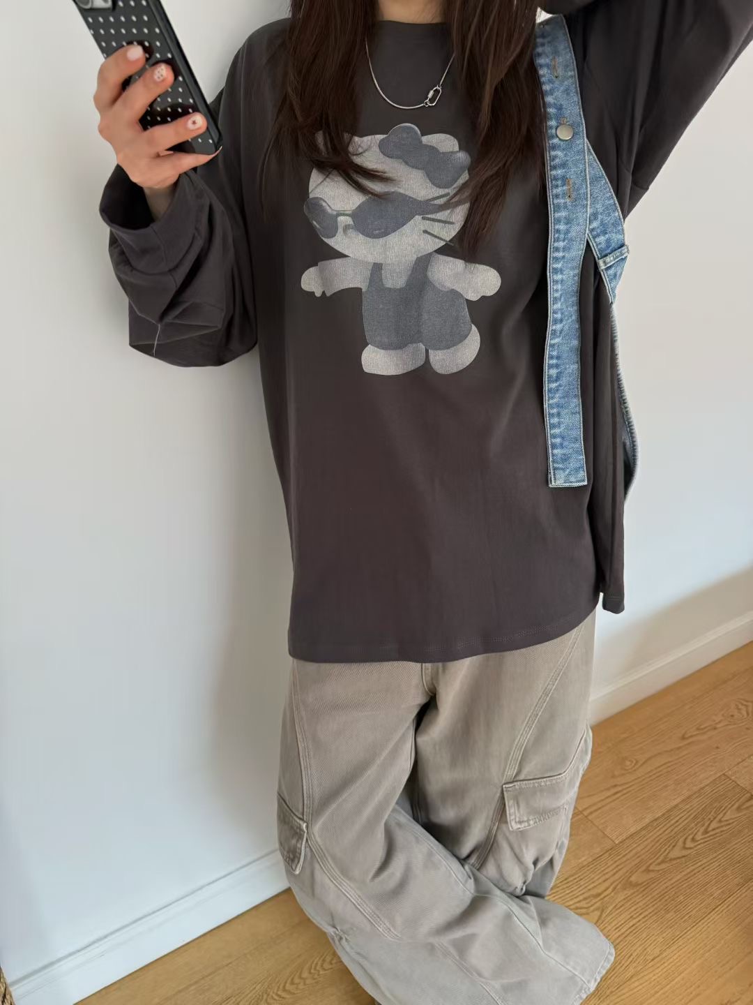 STANDING韓國代購㊣女士新款熱賣真品25秋冬職業時尚長袖T恤STANDING長袖T恤圖色2
