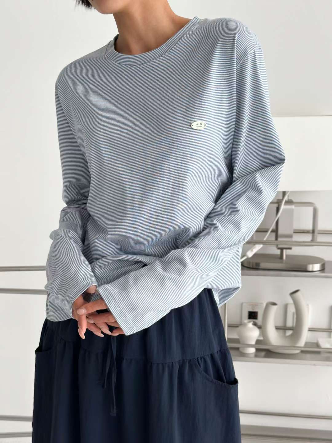 ALICE S CLOSET東大門㊣直郵女士新款真品熱賣職業長袖T恤ALICE S CLOSET長袖T恤圖色1