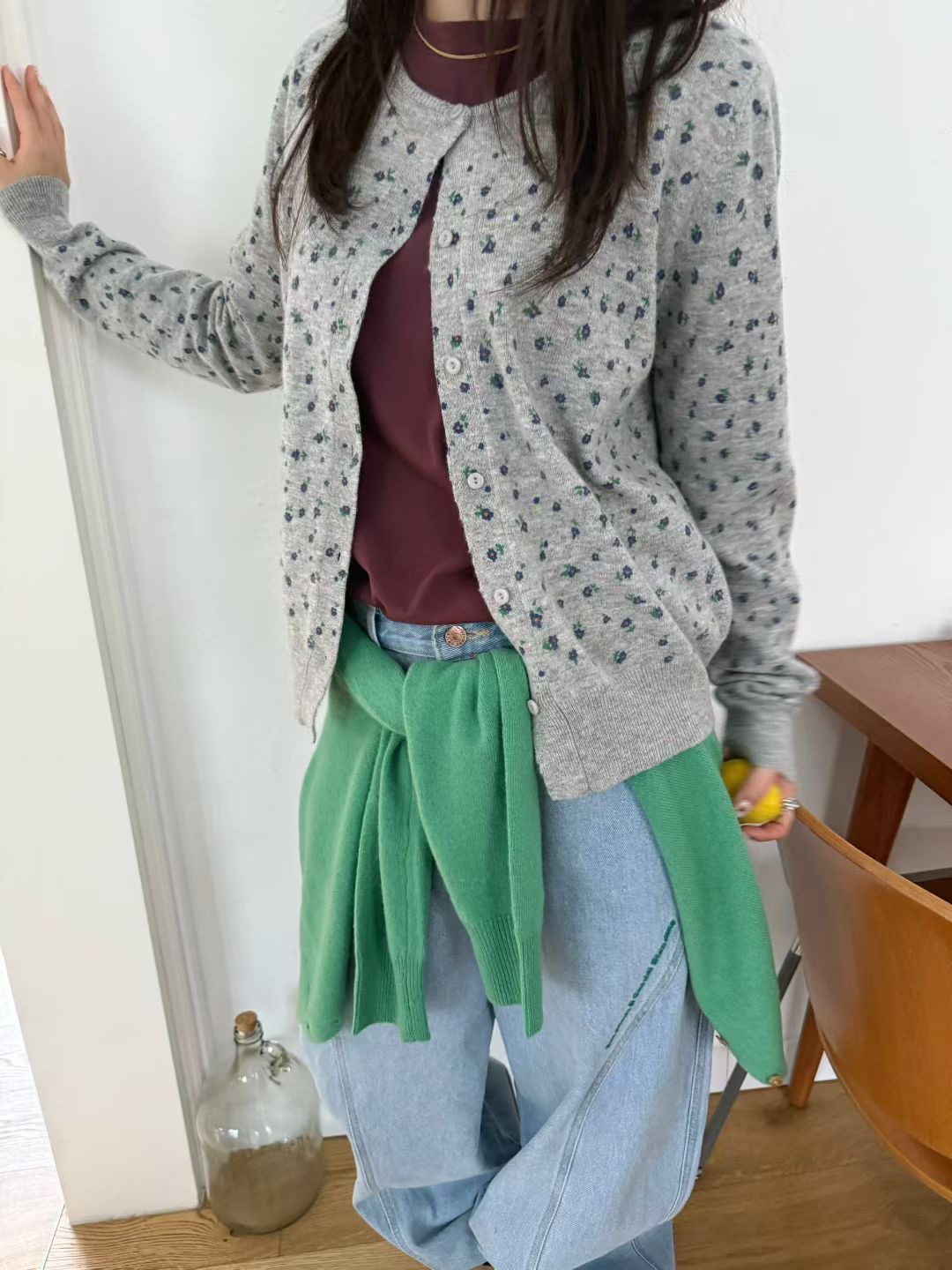 STANDING韓國直郵㊣女士新款推薦職業人氣休閑針織衫不含內搭STANDING針織衫圖色2