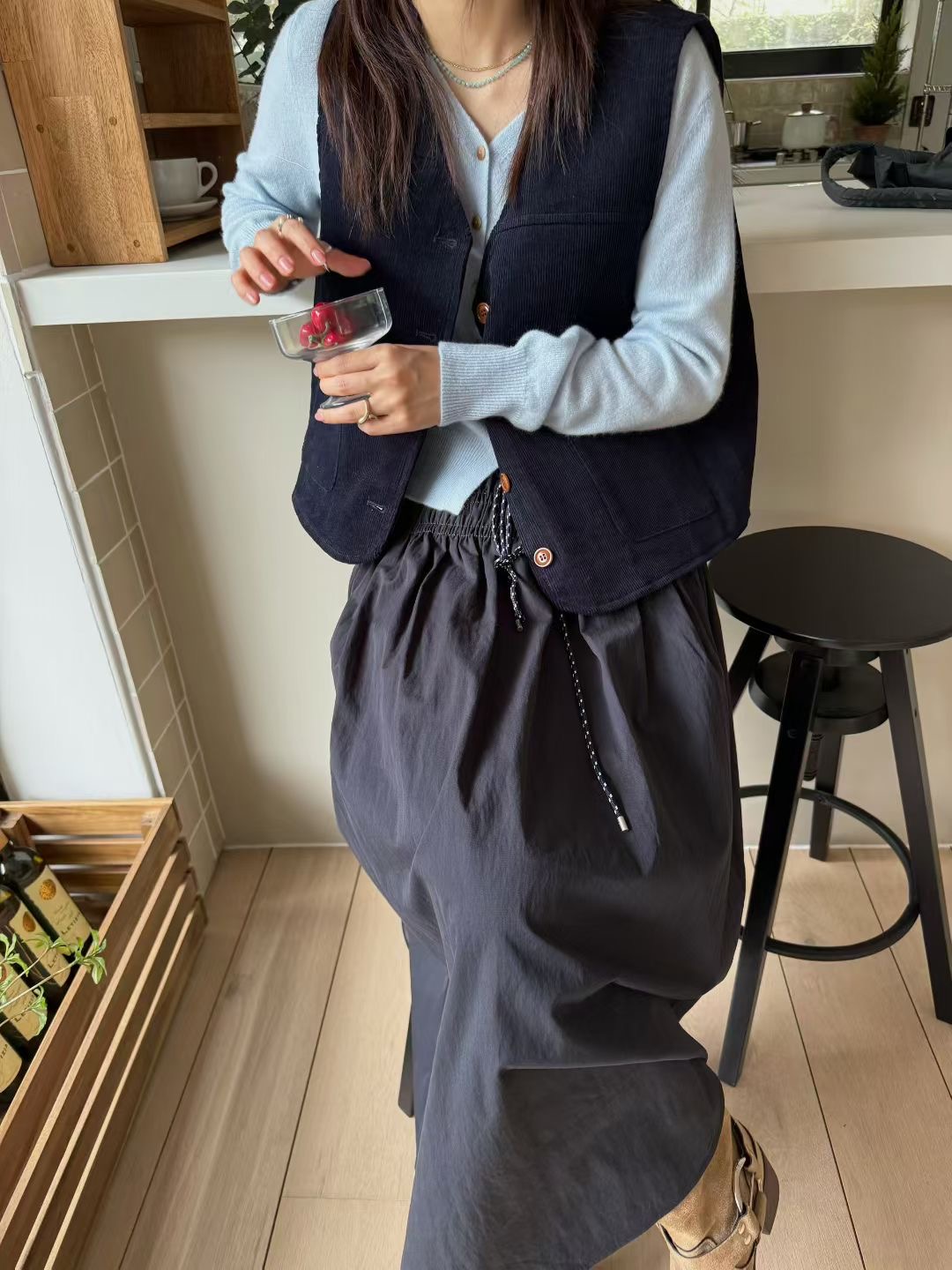 STANDING韓國直郵㊣女裝新款推薦職業25秋冬真品時尚熱賣長裙STANDING長裙