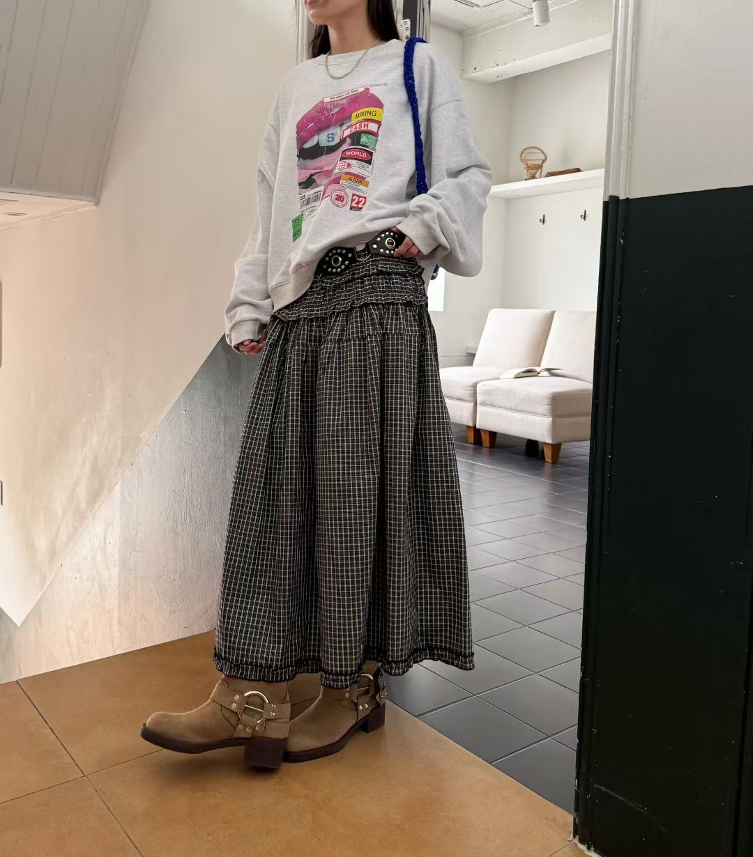 STANDING韓國代購㊣女裝新品真品人氣時尚職業推薦熱賣長裙STANDING長裙