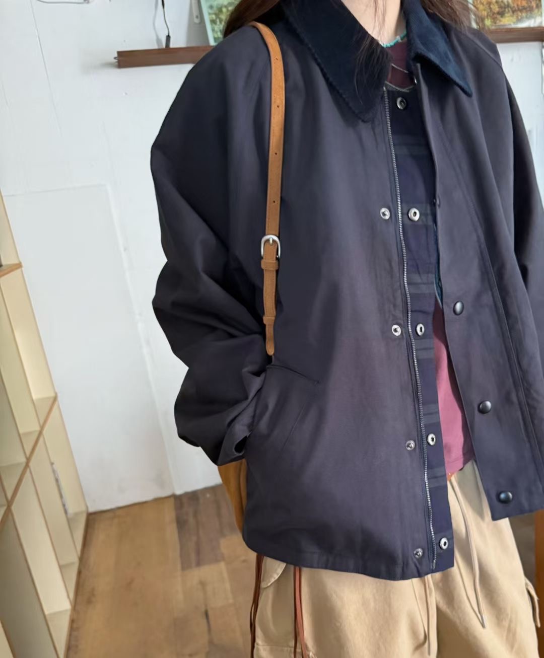 STANDING韓國代購㊣女裝新款休閑真品25秋冬時尚推薦熱賣夾克STANDING夾克圖色2