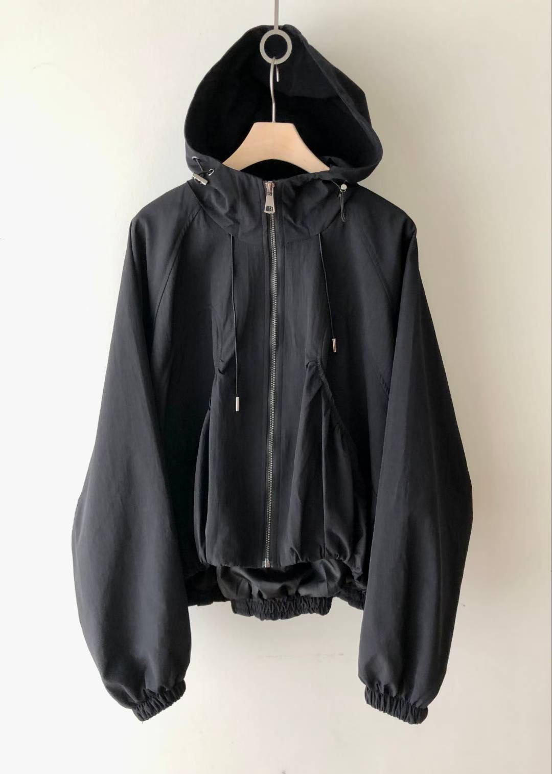 SISTER W東大門㊣實拍女裝新品25秋冬人氣夾克口袋褶皺連帽SISTER W夾克圖色1