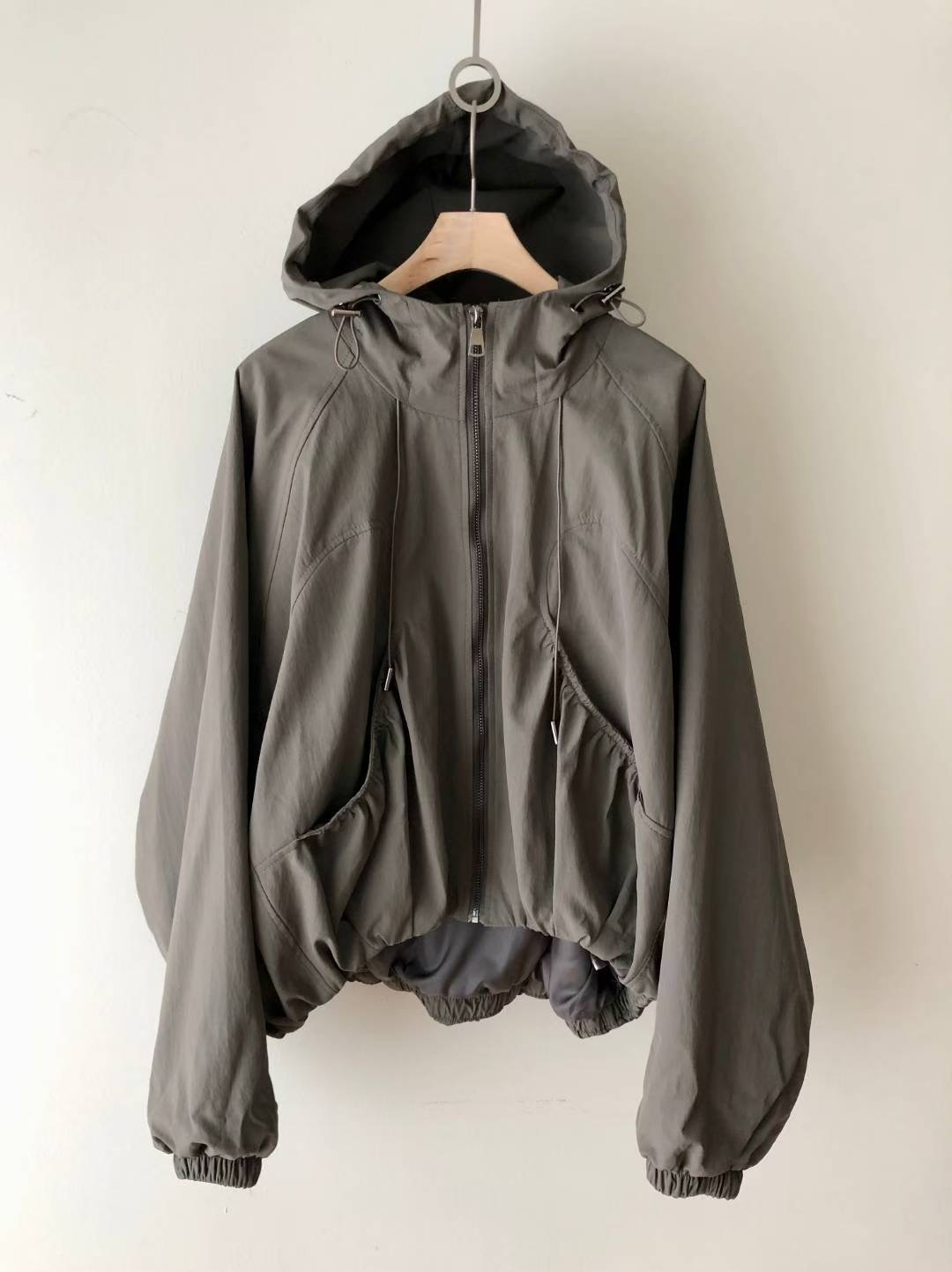 SISTER W東大門㊣實拍女裝新品25秋冬人氣夾克口袋褶皺連帽SISTER W夾克圖色2