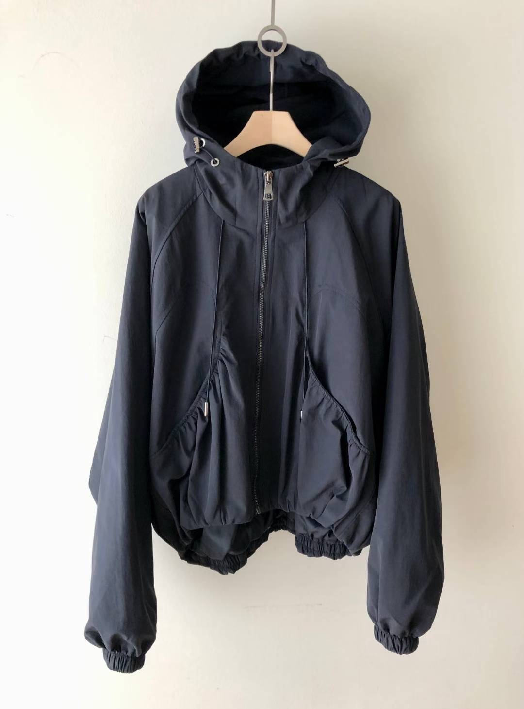 SISTER W東大門㊣實拍女裝新品25秋冬人氣夾克口袋褶皺連帽SISTER W夾克圖色3