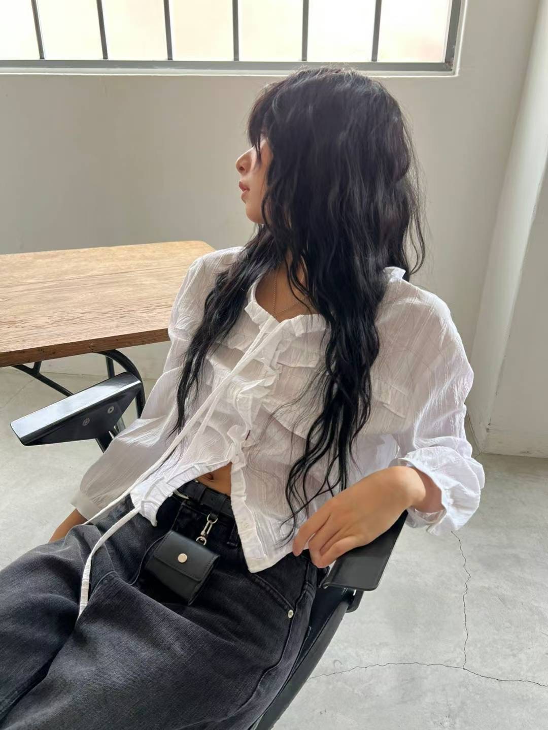 REGULAR東大門㊣實拍女裝新品人氣職業休閑真品25秋冬襯衫蕾絲衫REGULAR襯衫/蕾絲衫