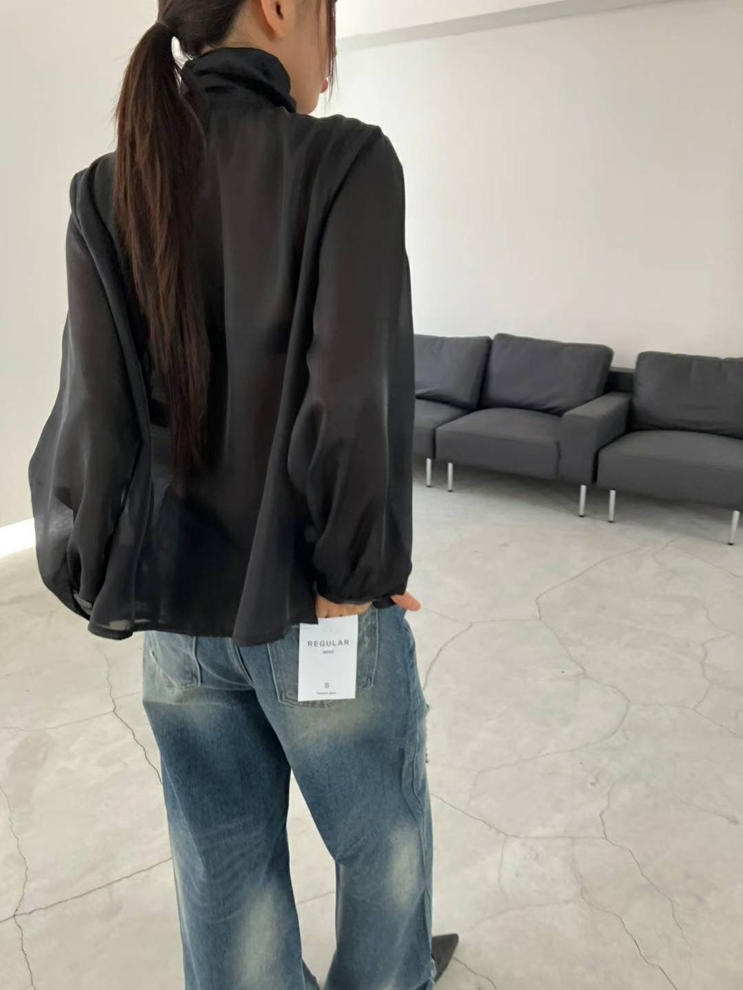 REGULAR韓國代購㊣女裝新款職業25秋冬時尚真品休閑襯衫蕾絲衫REGULAR襯衫/蕾絲衫