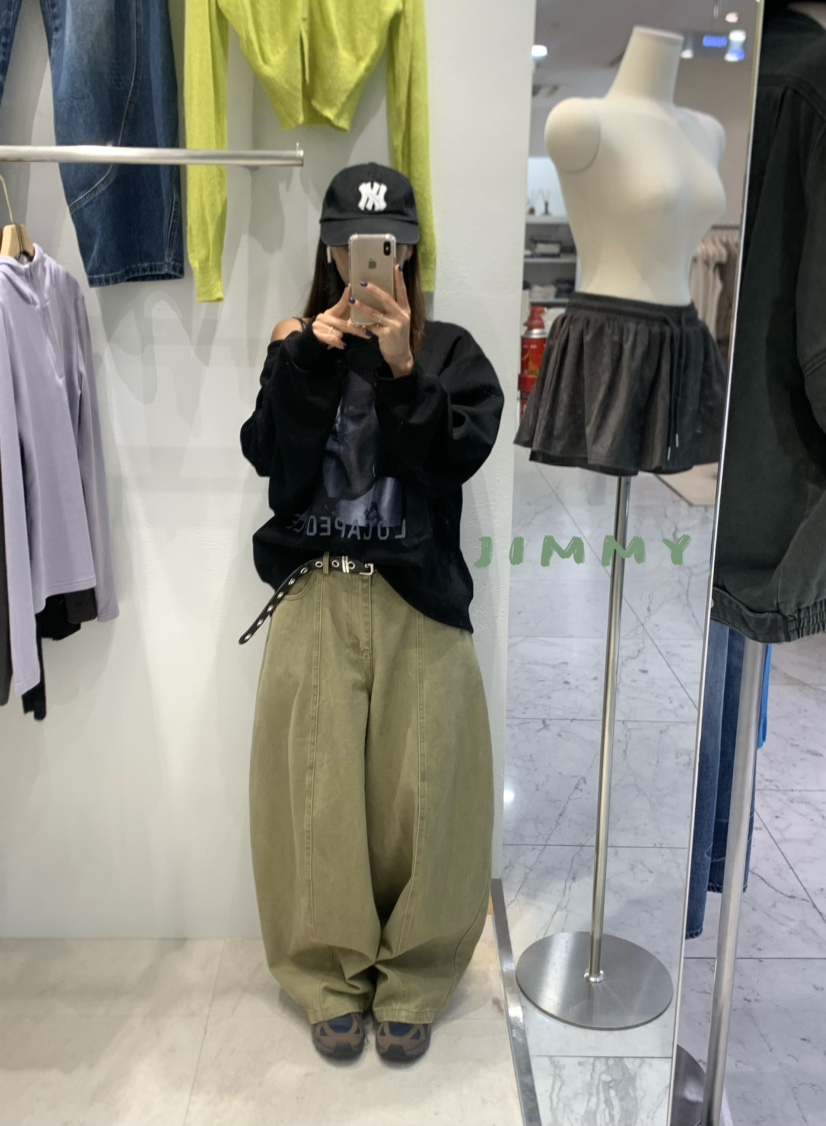 JIMMY韓國直郵㊣女士新品真品熱賣25秋冬人氣牛仔褲不含腰帶JIMMY/REMAKE牛仔褲
