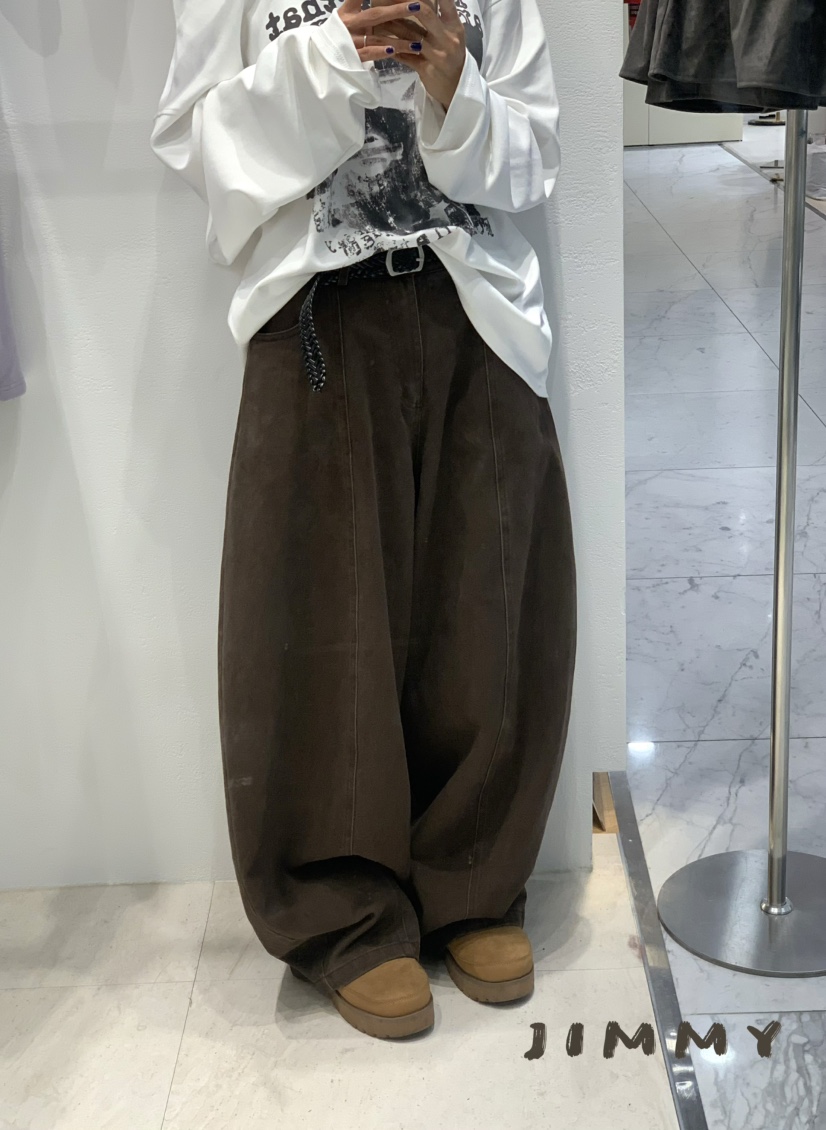 JIMMY韓國直郵㊣女士新品真品熱賣25秋冬人氣牛仔褲不含腰帶JIMMY/REMAKE牛仔褲