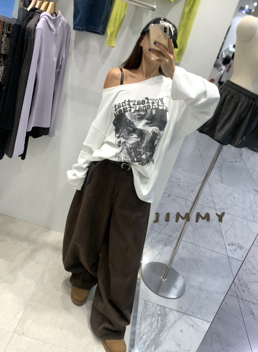 JIMMY韓國直郵㊣女士新品真品熱賣25秋冬人氣牛仔褲不含腰帶JIMMY/REMAKE牛仔褲