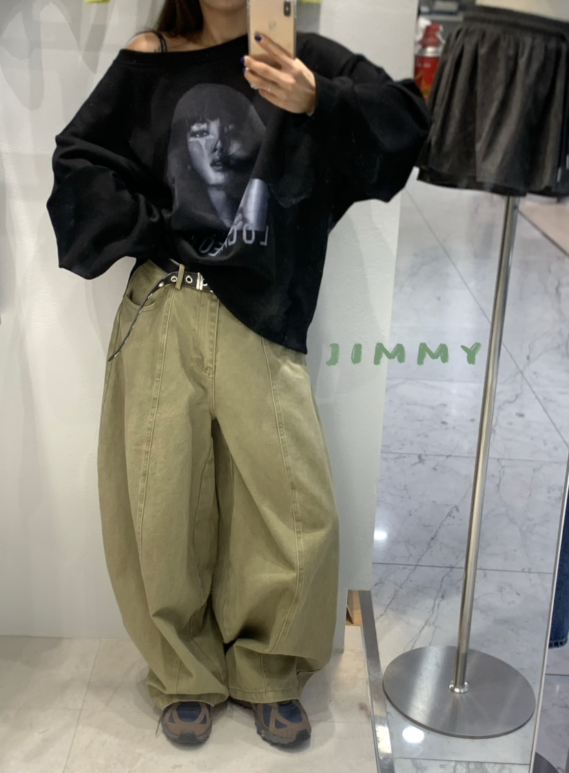 JIMMY韓國直郵㊣女士新品真品熱賣25秋冬人氣牛仔褲不含腰帶JIMMY/REMAKE牛仔褲