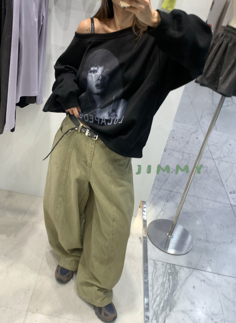 JIMMY韓國直郵㊣女士新品真品熱賣25秋冬人氣牛仔褲不含腰帶JIMMY/REMAKE牛仔褲