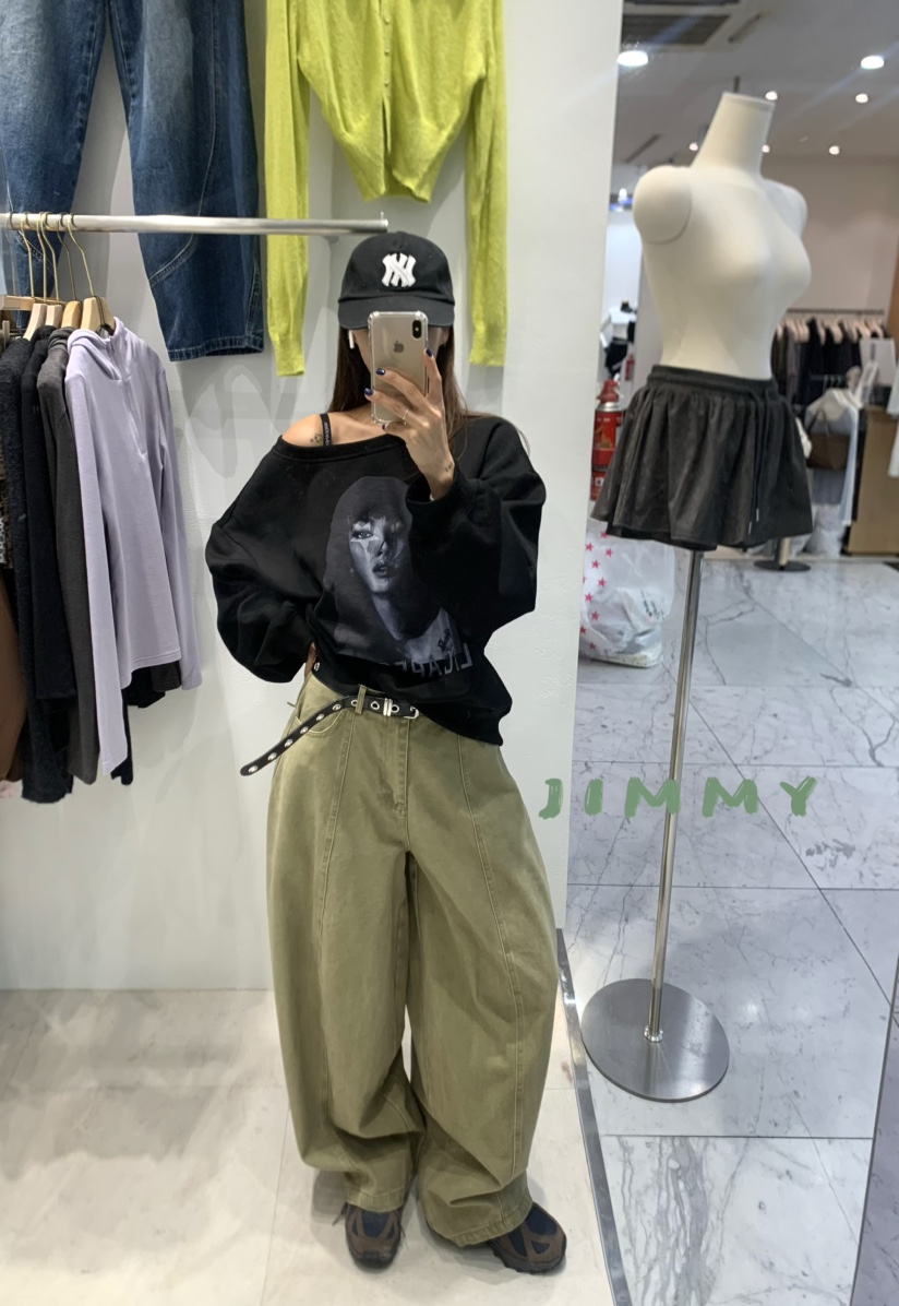 JIMMY韓國直郵㊣女士新品真品熱賣25秋冬人氣牛仔褲不含腰帶JIMMY/REMAKE牛仔褲