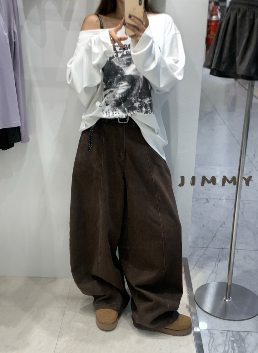 JIMMY韓國直郵㊣女士新品真品熱賣25秋冬人氣牛仔褲不含腰帶JIMMY/REMAKE牛仔褲圖色2
