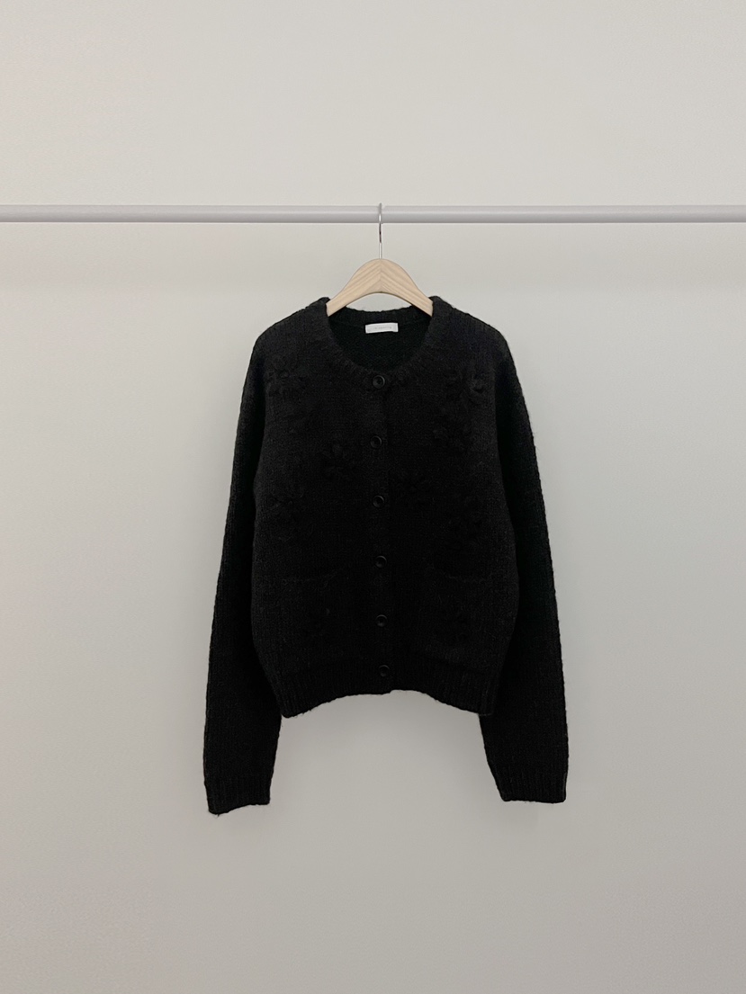 RE:OPENING韓國代購㊣女裝新品休閑25秋冬毛衣手工刺繡花朵RE:OPENING毛衣圖色3