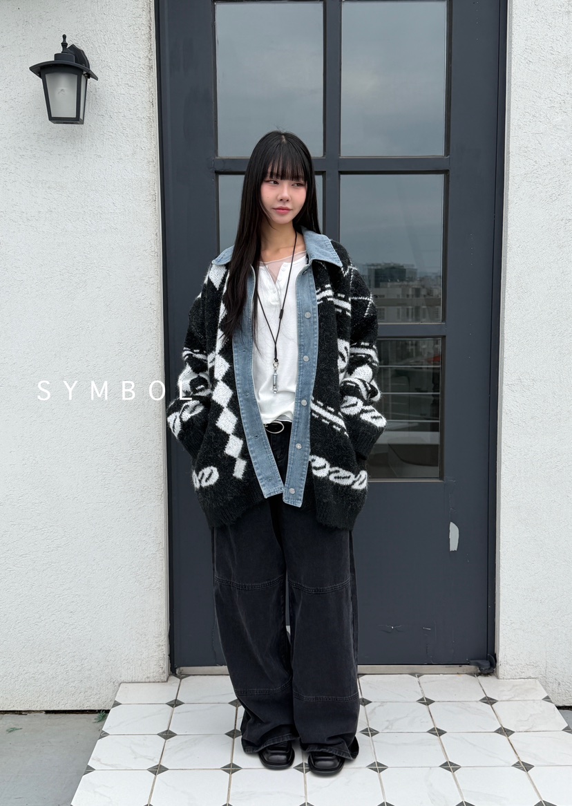 SYMBOL東大門㊣直郵女士新款人氣25秋冬職業休閑推薦針織衫SYMBOL針織衫