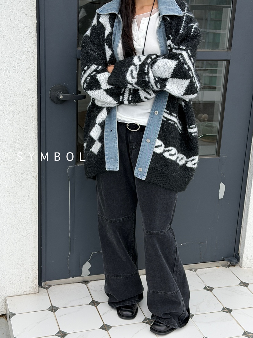 SYMBOL東大門㊣直郵女士新款人氣25秋冬職業休閑推薦針織衫SYMBOL針織衫