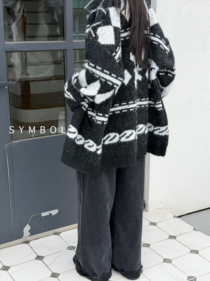 SYMBOL東大門㊣直郵女士新款人氣25秋冬職業休閑推薦針織衫SYMBOL針織衫