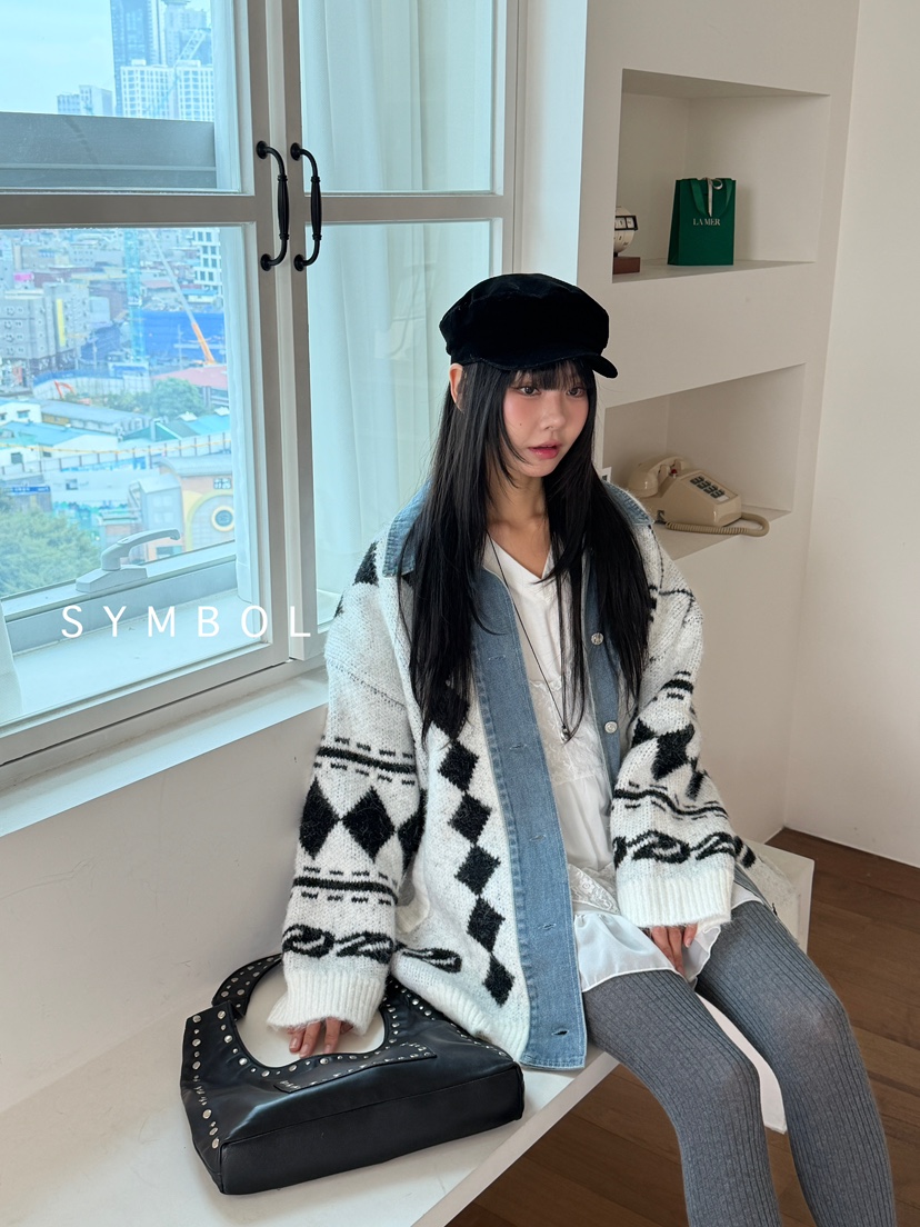 SYMBOL東大門㊣直郵女士新款人氣25秋冬職業休閑推薦針織衫SYMBOL針織衫