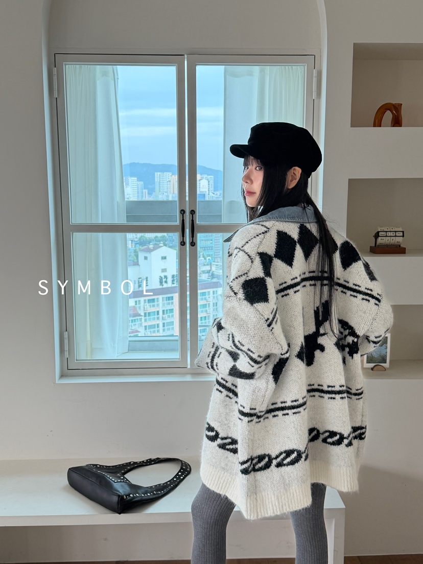 SYMBOL東大門㊣直郵女士新款人氣25秋冬職業休閑推薦針織衫SYMBOL針織衫