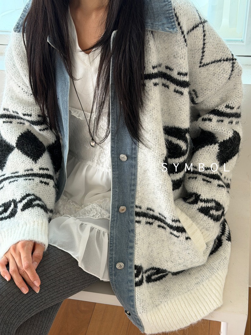 SYMBOL東大門㊣直郵女士新款人氣25秋冬職業休閑推薦針織衫SYMBOL針織衫