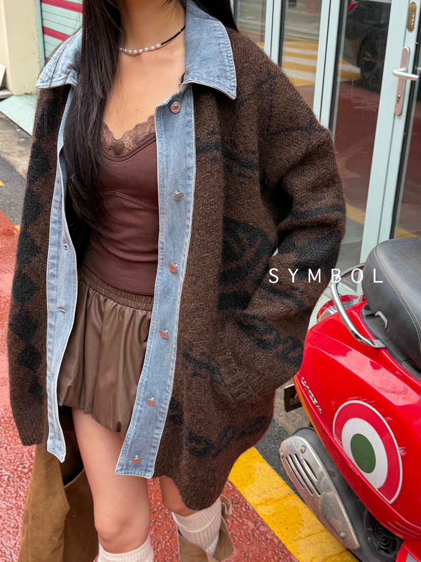 SYMBOL東大門㊣直郵女士新款人氣25秋冬職業休閑推薦針織衫SYMBOL針織衫圖色2