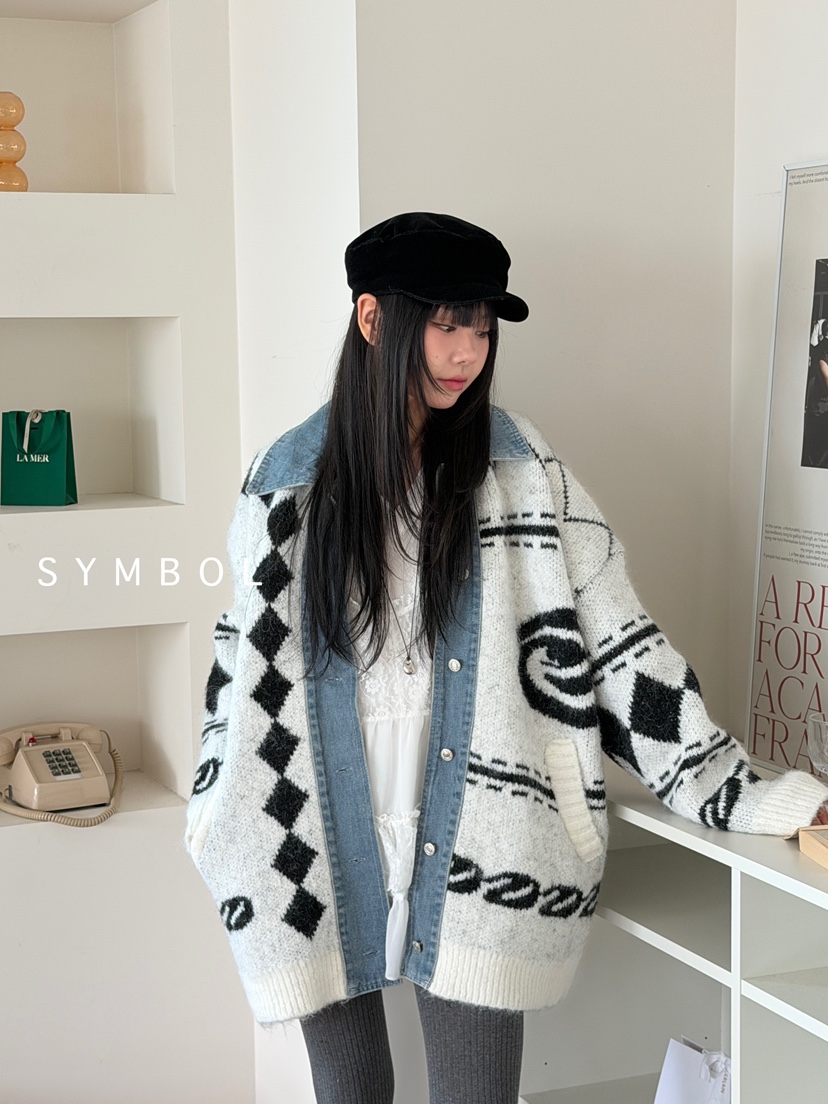 SYMBOL東大門㊣直郵女士新款人氣25秋冬職業休閑推薦針織衫SYMBOL針織衫圖色3