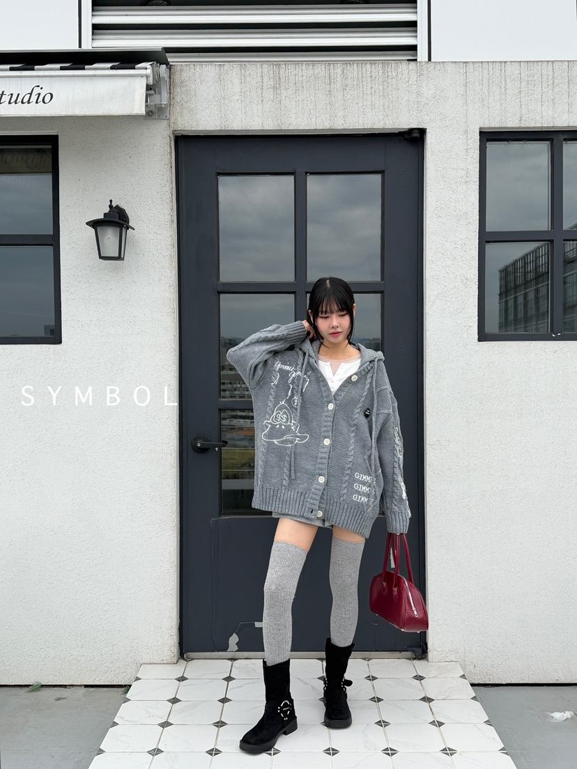 SYMBOL東大門㊣實拍女裝新款熱賣25秋冬時尚真品職業休閑毛衣SYMBOL毛衣