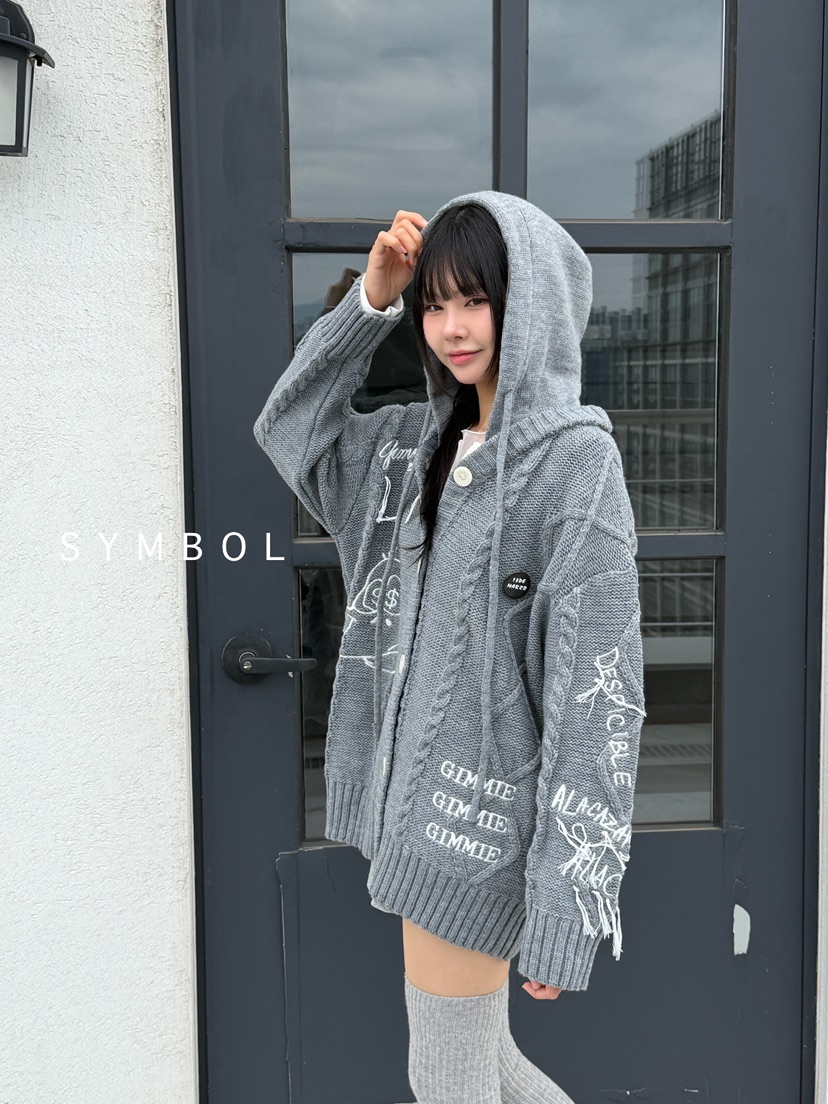 SYMBOL東大門㊣實拍女裝新款熱賣25秋冬時尚真品職業休閑毛衣SYMBOL毛衣