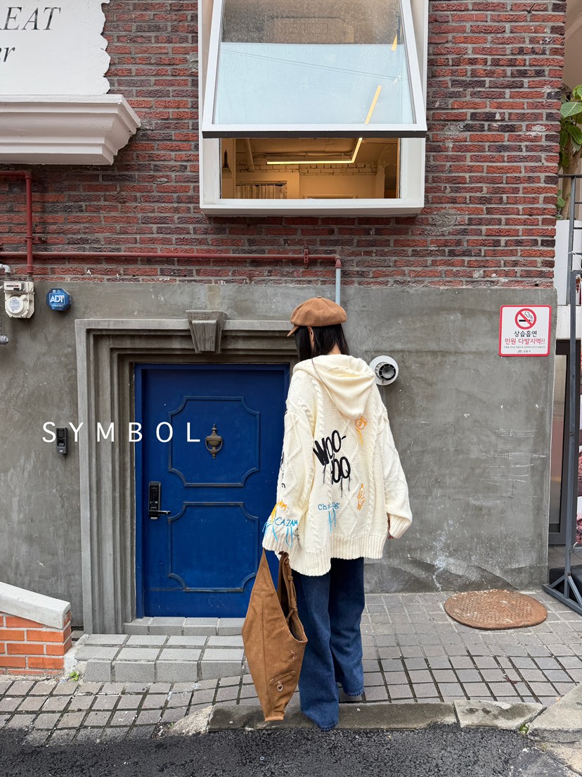 SYMBOL東大門㊣實拍女裝新款熱賣25秋冬時尚真品職業休閑毛衣SYMBOL毛衣