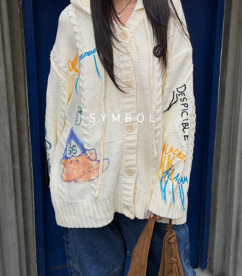 SYMBOL東大門㊣實拍女裝新款熱賣25秋冬時尚真品職業休閑毛衣SYMBOL毛衣圖色1