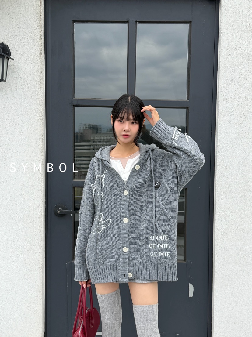 SYMBOL東大門㊣實拍女裝新款熱賣25秋冬時尚真品職業休閑毛衣SYMBOL毛衣圖色2