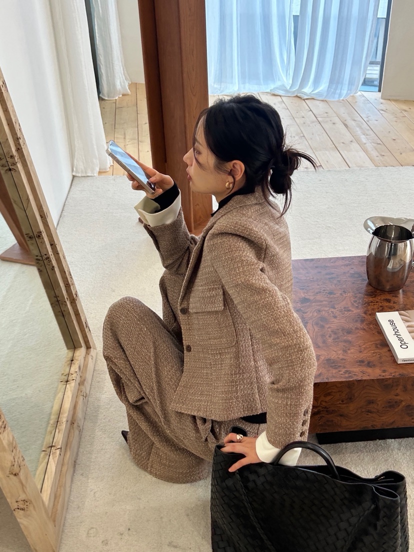 ME MO東大門㊣代購女裝新品熱賣職業時尚25秋冬夾克粗花呢ME MO夾克
