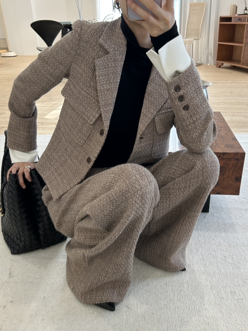 ME MO東大門㊣代購女裝新品熱賣職業時尚25秋冬夾克粗花呢ME MO夾克
