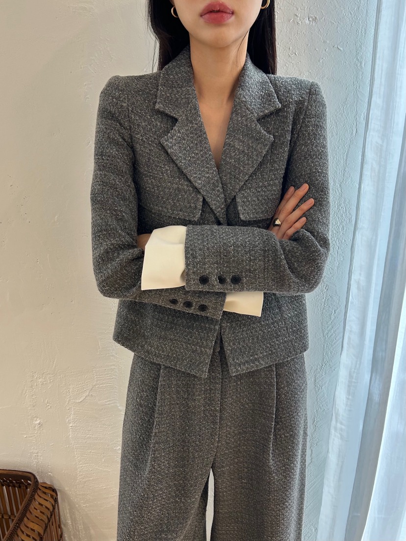 ME MO東大門㊣代購女裝新品熱賣職業時尚25秋冬夾克粗花呢ME MO夾克