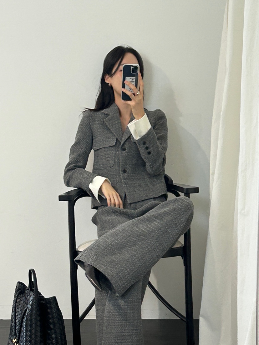 ME MO東大門㊣代購女裝新品熱賣職業時尚25秋冬夾克粗花呢ME MO夾克