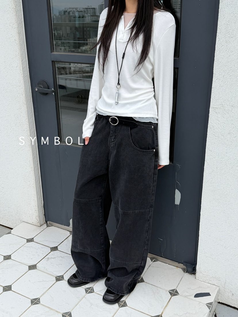 SYMBOL東大門㊣直郵女士新款人氣真品職業25秋冬牛仔褲不含腰帶SYMBOL牛仔褲